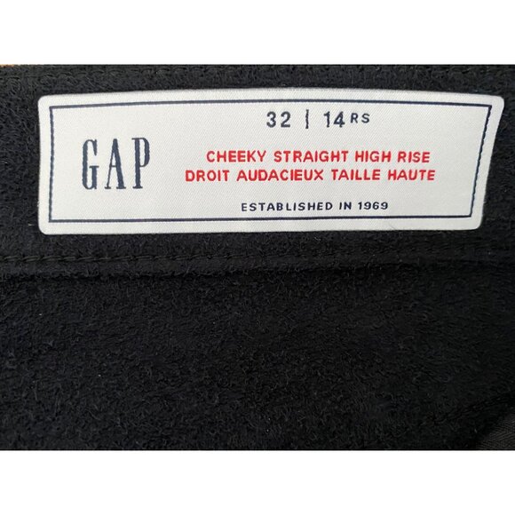 GAP BLACK VEGAN SOFTFAUX LEATHER, LINED JEANS HIGH RISE, 32/14, SPRING FALL WEAR - Picture 6 of 9